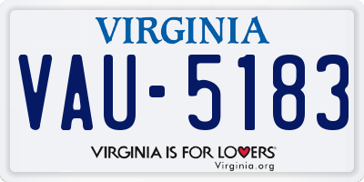 VA license plate VAU5183