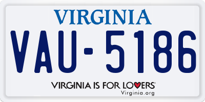 VA license plate VAU5186