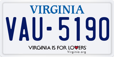 VA license plate VAU5190