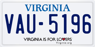 VA license plate VAU5196