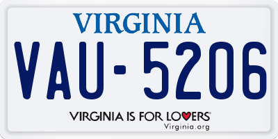 VA license plate VAU5206