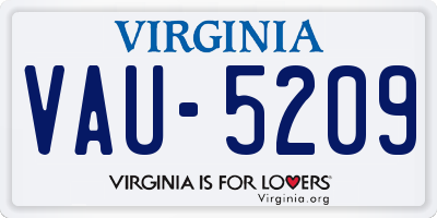VA license plate VAU5209