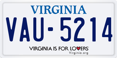 VA license plate VAU5214