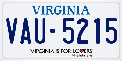 VA license plate VAU5215