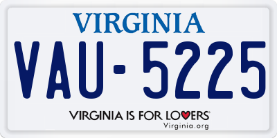 VA license plate VAU5225