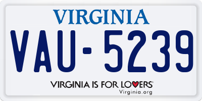 VA license plate VAU5239