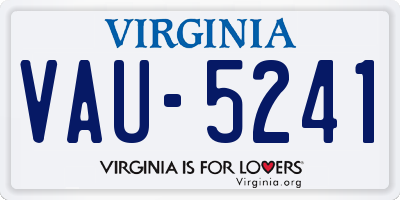VA license plate VAU5241