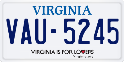 VA license plate VAU5245