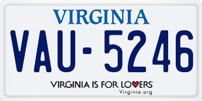 VA license plate VAU5246