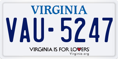 VA license plate VAU5247
