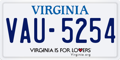 VA license plate VAU5254