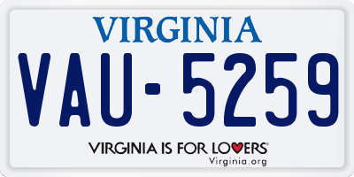 VA license plate VAU5259