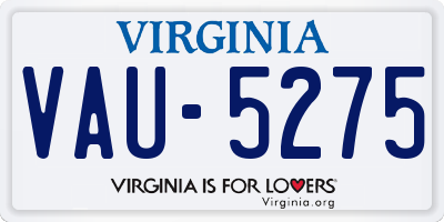 VA license plate VAU5275