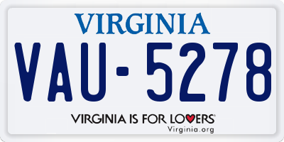 VA license plate VAU5278
