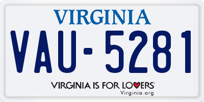VA license plate VAU5281
