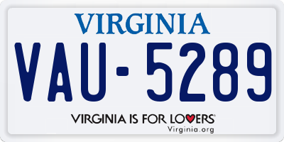 VA license plate VAU5289