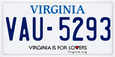 VA license plate VAU5293