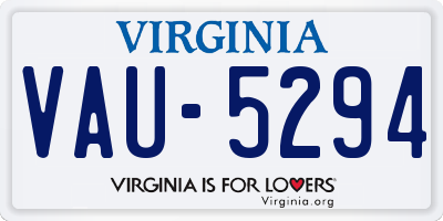 VA license plate VAU5294