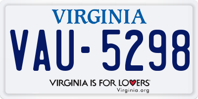 VA license plate VAU5298