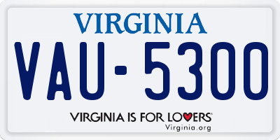 VA license plate VAU5300
