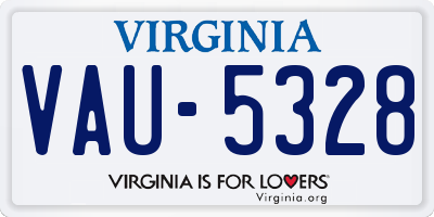 VA license plate VAU5328