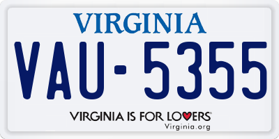 VA license plate VAU5355