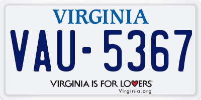 VA license plate VAU5367