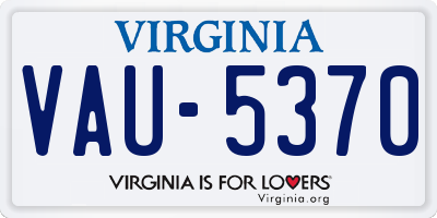 VA license plate VAU5370