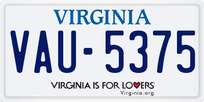 VA license plate VAU5375