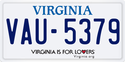 VA license plate VAU5379