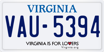 VA license plate VAU5394