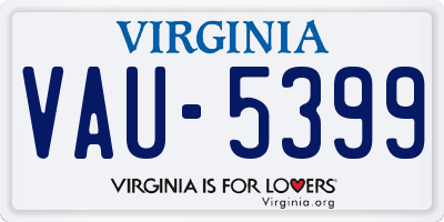 VA license plate VAU5399