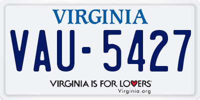 VA license plate VAU5427