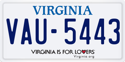 VA license plate VAU5443