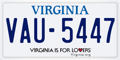 VA license plate VAU5447