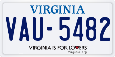 VA license plate VAU5482