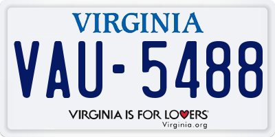 VA license plate VAU5488