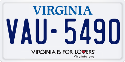VA license plate VAU5490