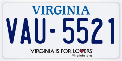 VA license plate VAU5521