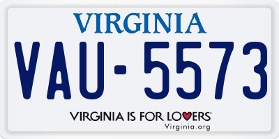 VA license plate VAU5573
