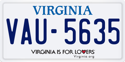 VA license plate VAU5635