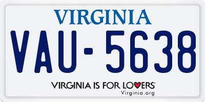VA license plate VAU5638