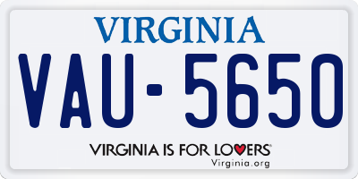 VA license plate VAU5650