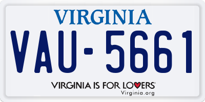 VA license plate VAU5661