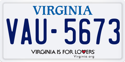 VA license plate VAU5673