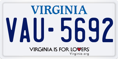 VA license plate VAU5692