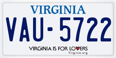 VA license plate VAU5722
