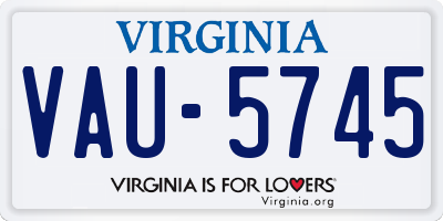 VA license plate VAU5745