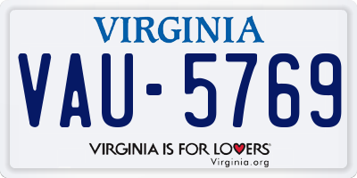 VA license plate VAU5769