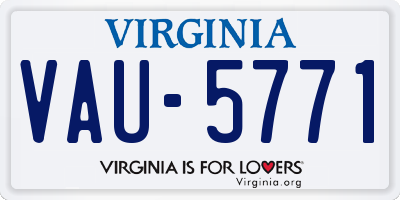 VA license plate VAU5771